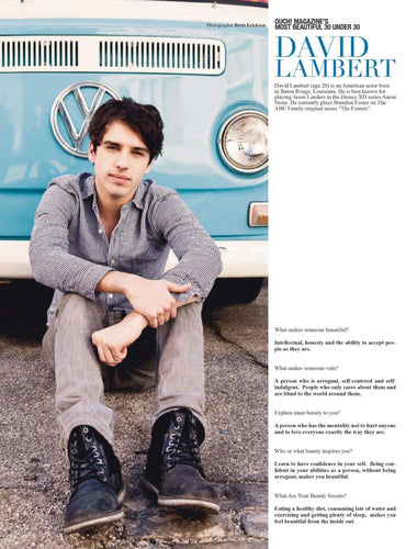 Actor David Lambert  featured in Ouch Magazine 30 under 30 issue - Ouch! Magazine : Fashion Entertainment Blog and Publication