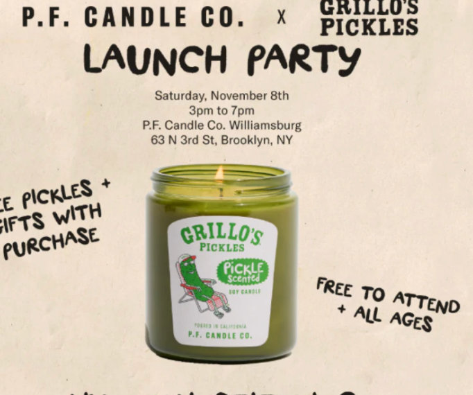 P.F. Candle Co. X Grillo's Pickles Launch Event