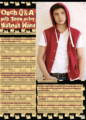 Actor Mateus ward x Ouch Magazine - Ouch! Magazine : Fashion Entertainment Blog and Publication