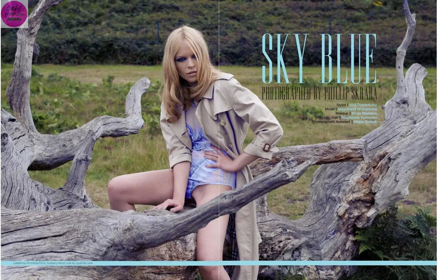 Sky Blue Sky Blue Oct 29, 2020 Photographer Phillip Skraba  Fashion Stylist Irina Dashkovsky   Makeup Kinga Markovic       Hair Magdalena Tucholska        Sky Blue x Ouch MagazineSky Blue x Ouch MagazineSky Blue x Ouch MagazineSky Blue x Ouch Magazine