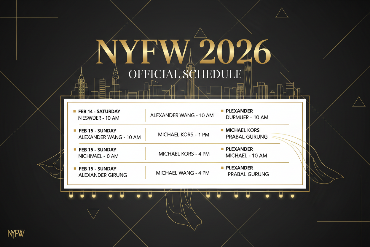 The Official New York Fashion Week (NYFW) Schedule  for 2026 take a look