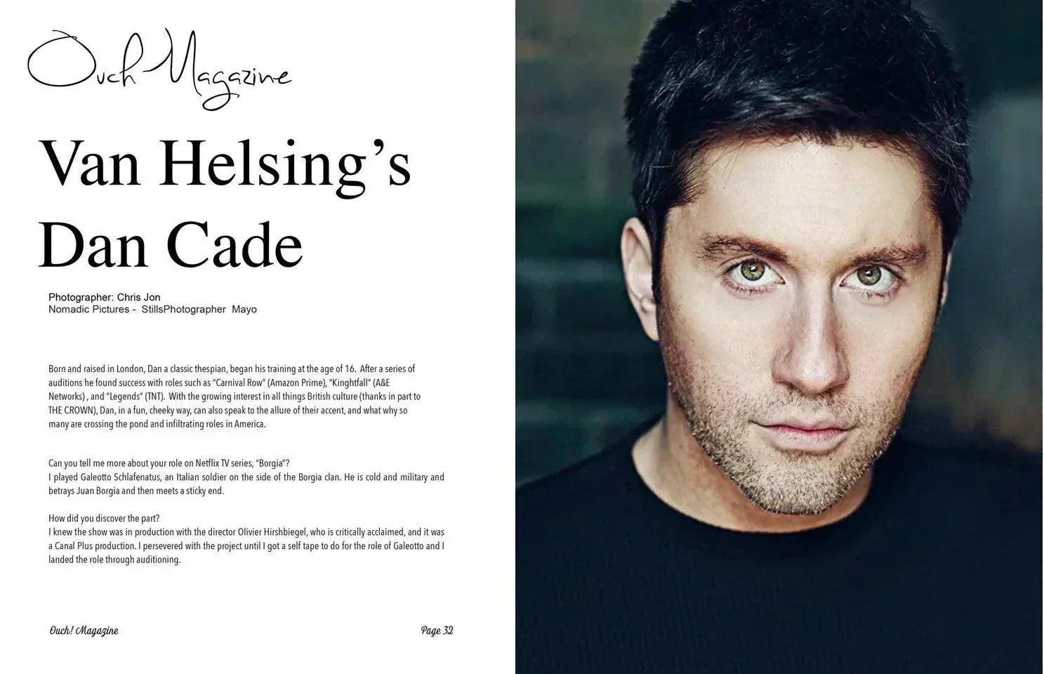 Van-Helsing-s-Dan-Cade-featured-in-Ouch-Magazine OUCH MAGAZINE