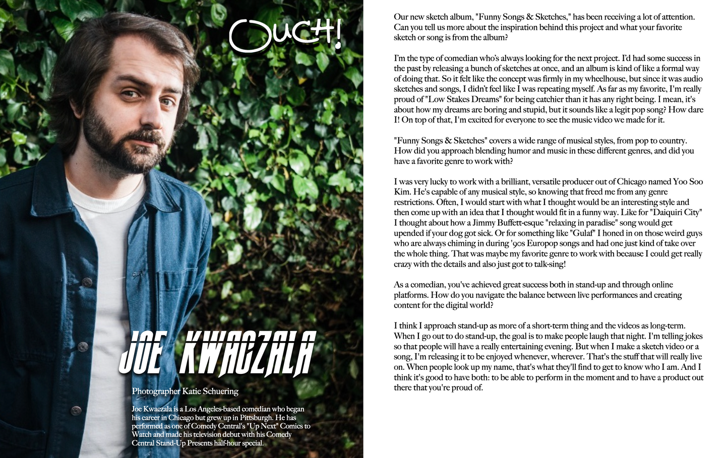 Ouch Magazine , Joe Kwagzala , dec 2023